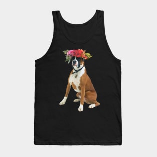 Flower crowned boxer Tank Top